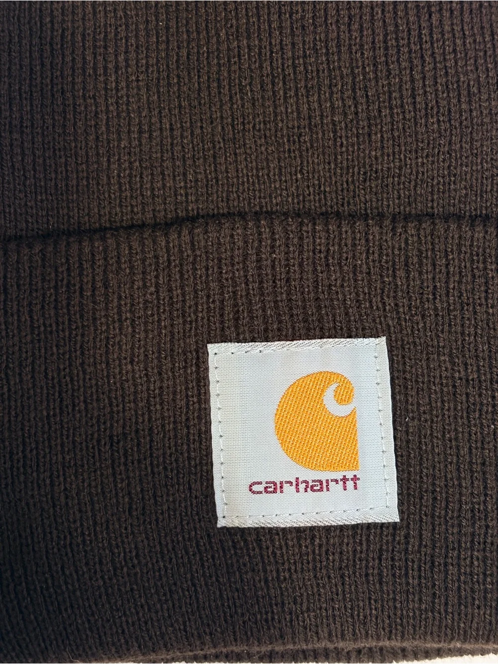 Carhartt Dark Chocolate Brown Knit Beanie Cap Hat Warm Cozy Cabincore Like New